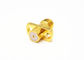 Microstrip Series Female 2 Holes Brass Gold Plated Flange Mount SMA Connector