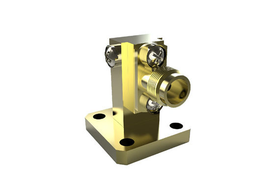 26.4GHz~40GHz WR28 BJ320 To K 2.92mm Right Angle Waveguide To Coax Adapter Brass K/BJ320-KF