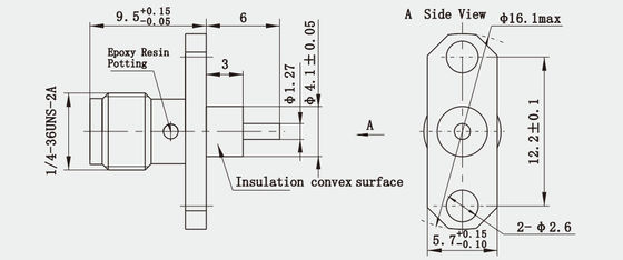 Brass SMA Aerospace Grade Beryllium Bronze Material Female RF Coaxial Connector