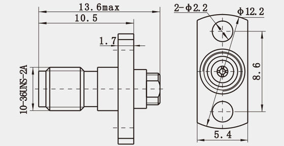 MSSM Female RF Coaxial Connector For 1#Semi-rigid / Flexible Millimeter Wave