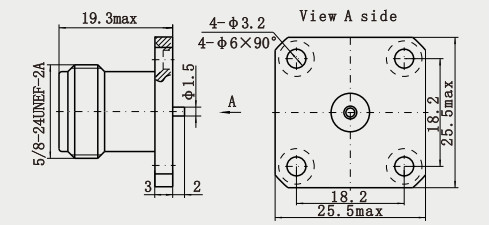 High Performance N Type Female RF Coaxial Connector with Microstrip