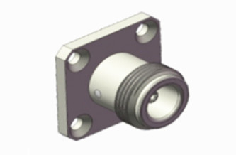 N Female 4-hole Flange RF Coaxial Connector with Microstrip