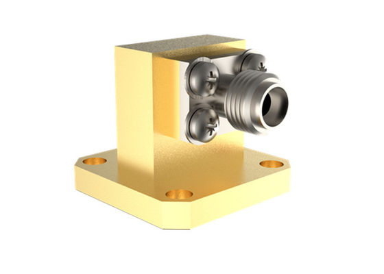 11.9GHz~18GHz WR62 إلى SMA إمرأة زاوية يمين موجة إلى محول كوكس SMA/BJ140-KF15