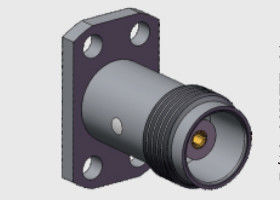 موصلات TNC أنثى تجارية من الدرجة التجارية 50 أوم، تثبيت بحافة ذات 4 فتحات