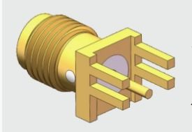 50 أوم المصفوفة بالذهب مستقيم SMA إناثي 4 ساق من خلال الثقب ربط PCB اللحام تردد تصل إلى 18 غيغاهرتز