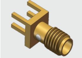 SSMA وصلة PCB الإناث 18GHz 50Ω 4 ساق من خلال حفرة لحام