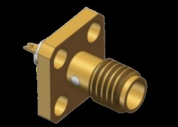 SSMA المستقيمة الإناث RF Coaxi Connector 4 حفرة فلنج جبل ميكروستريب مع كوب اللحام