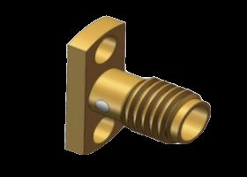 SSMA Jack RF Coaxial Connector 2 حفرة فلانج جبل قبول الدبوس OD1.7، 1.9، 2، 2.1ملم