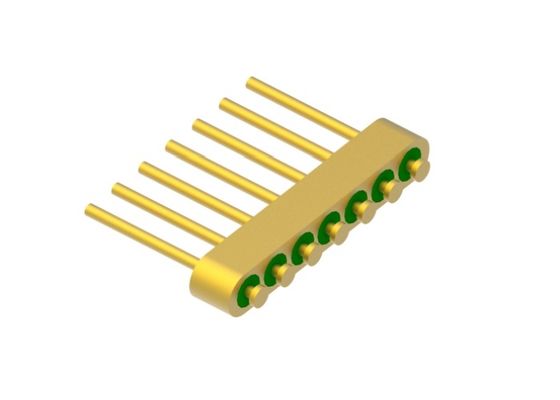 رأس مسمار زجاجي بـ 7 سنون مع ختم معدني محكم مع سطح ربط سلك ذهبي MC-630-JH