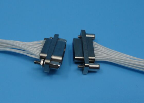 J30J سلسلة المرفق 21Pins إمرأة سوكت مركز الاتصال المصفاة الذهبية مع الأسلاك البيضاء 500mm للاتصالات الساتلية، أجهزة الاستشعار