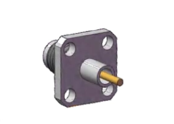 40GHz 2.92mm RF Connector إمرأة أربع ثقوب لوحة اللحاء Mount Matched Pin قطر 0.051 بوصة ((1.3mm) فجوة اللحاء المسافة 0.339 بوصة (8.6mm)