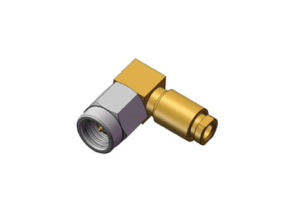 50Ω 18GHz Mini SMA Male Right Angle SSMA RF Connector Coaxial مع الموصلات المطلية بالذهب
