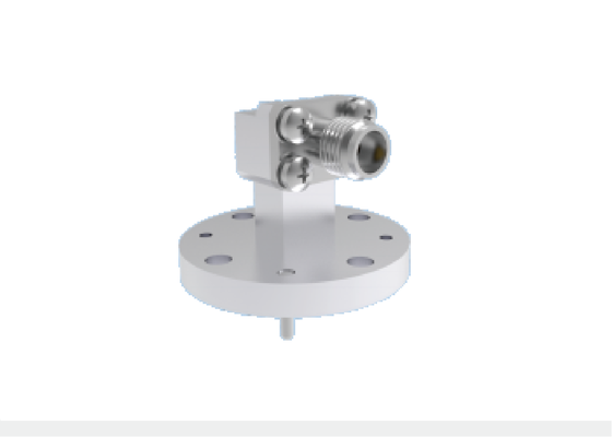 WR22 BJ400 توجيه موجات بزاوية مستقيمة إلى 2.4 ملم محول محوري 4 ثقوب حلقية فلينج جبل 23.9GHz-50.1GHz قطاعات توجيه موجات الفضاء الجوي
