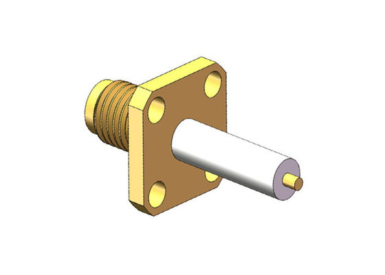 أربعة ثقوب لوحة شفة جبل 50Ω 18 جيجا هرتز موصل الترددات اللاسلكية SMA