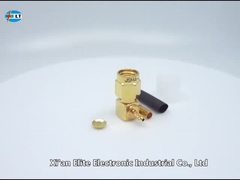 50Ohm SMA الذكور الزاوية اليمنى الاتصال RF كوكسيال SMA كابل